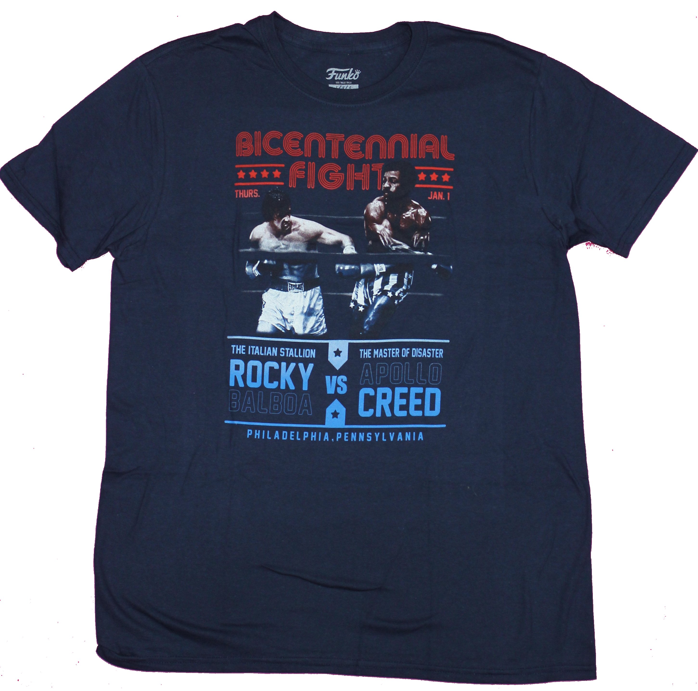 Rocky Mens T-Shirt- Bicentennial Fight Rocky Vs Apollo creed Poster Image (Small)